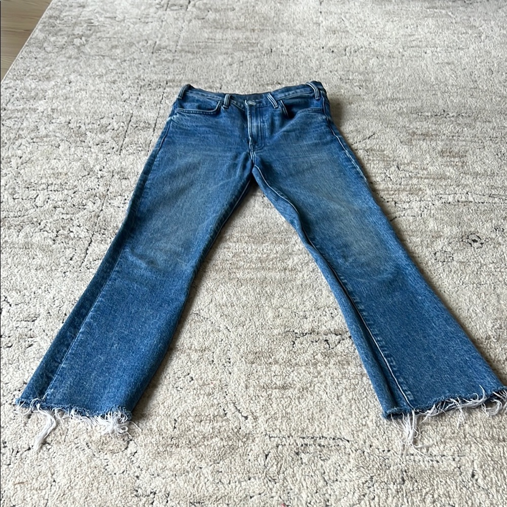 MOTHER Hustler Ankle Fray Blue Flare Jeans High Rise Sz 27 Color: Far From Over